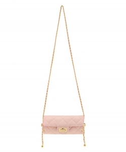 Diamond Quilted Cylinder Shape Crossbody Bag 6741 PINK
